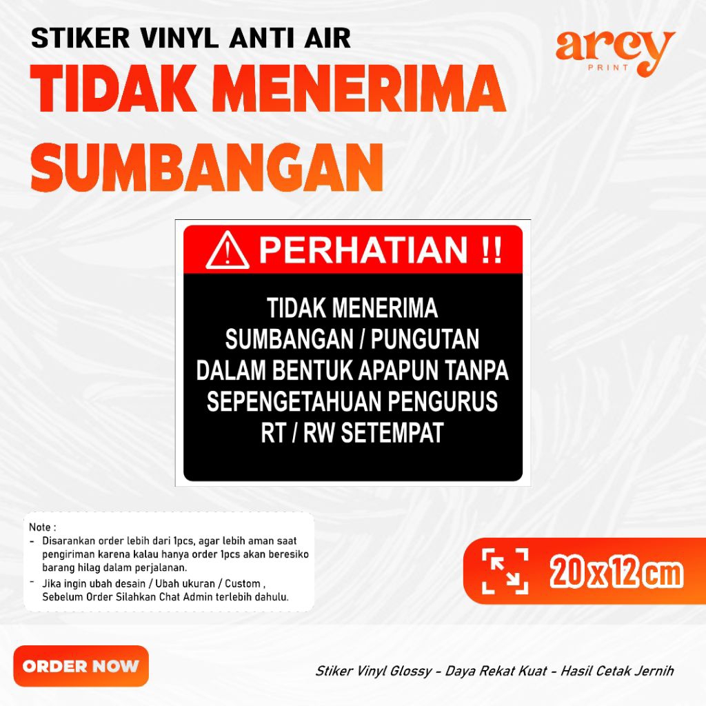 Stiker tidak menerima Sumbangan