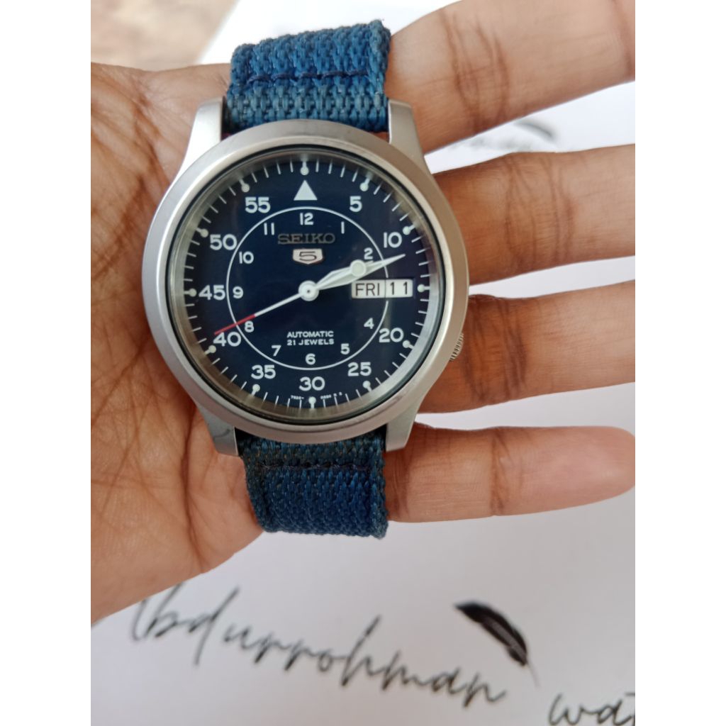 Seiko 5 military SNK807 blue dial full ori