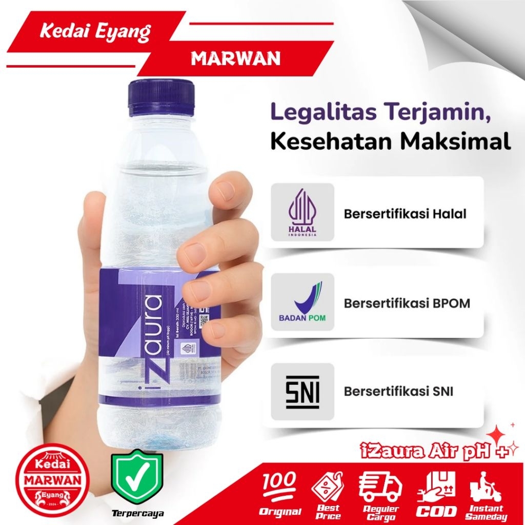 Air iZaura 1 Dus Asli Original Air Minum iZaura Air Minum Kesehatan pH Tinggi