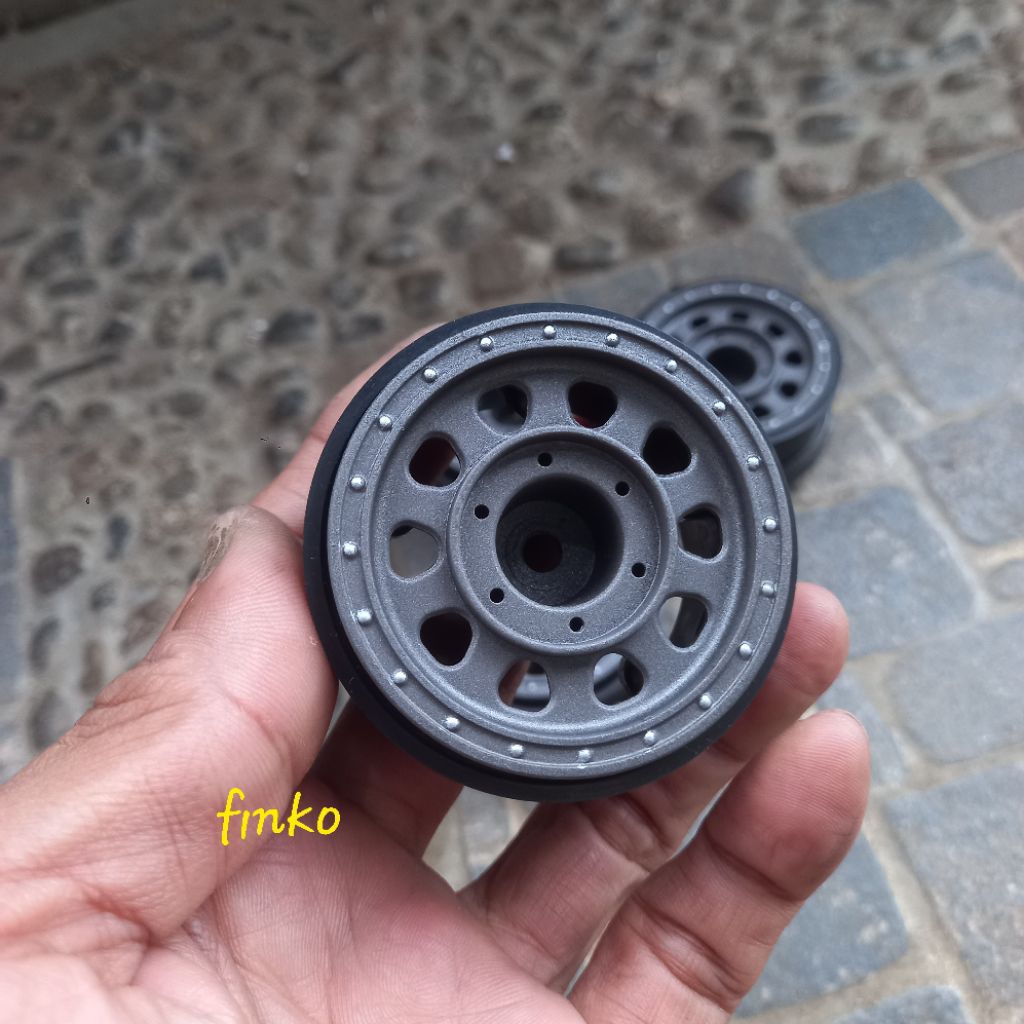 rc part, 4 pcs velg plastik beadlock 1.9 (gunmetal color)