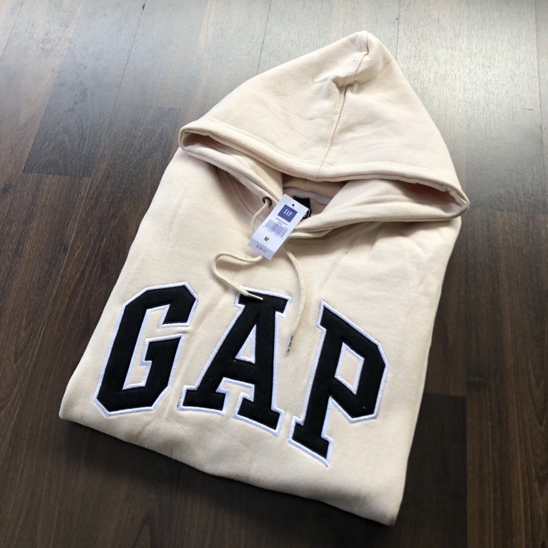 Sweater Gap - Hoodie Gap Cream teks bordir Tebal Premium pria wanita Ukuran M sampai XXL