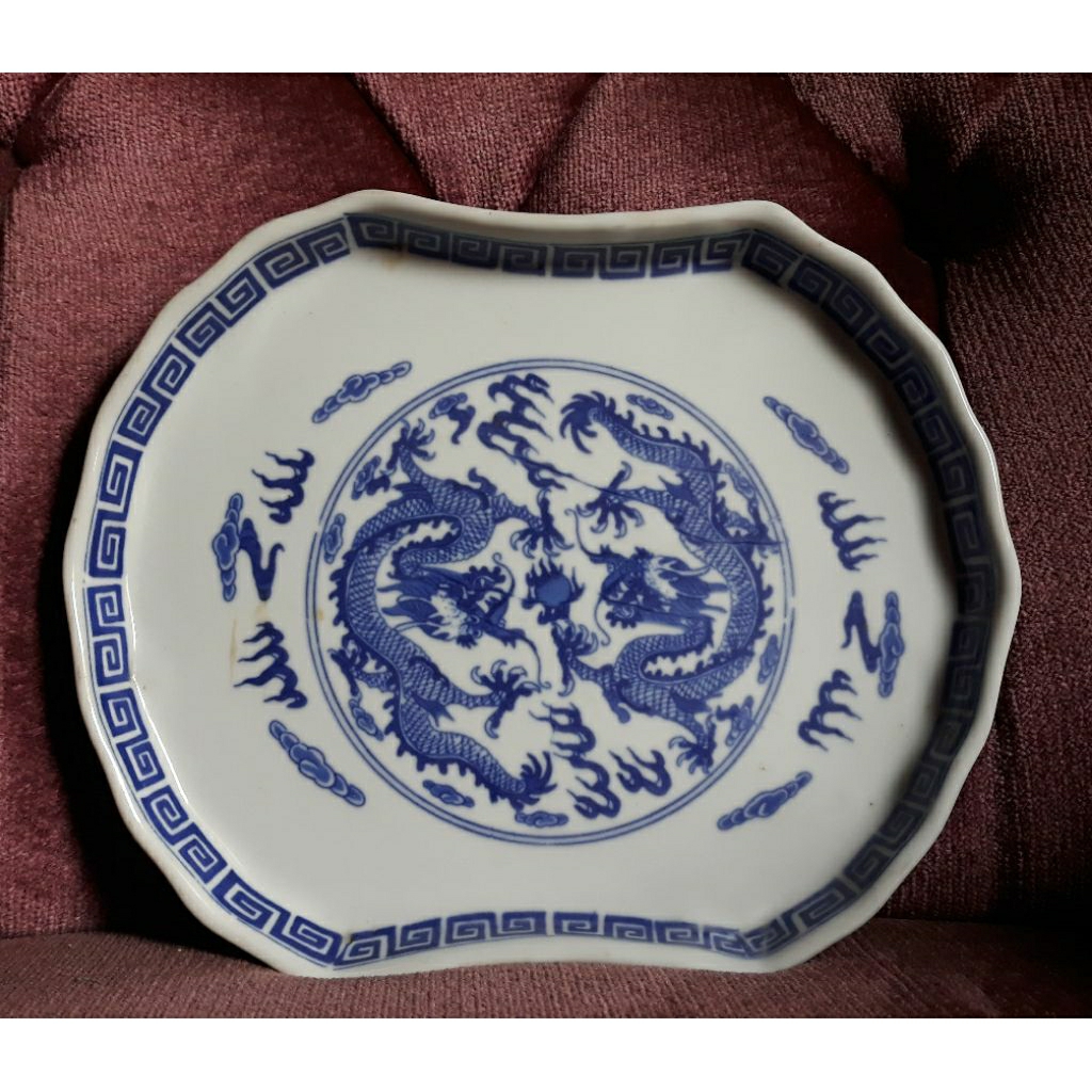 Nampan Keramik Naga Vintage