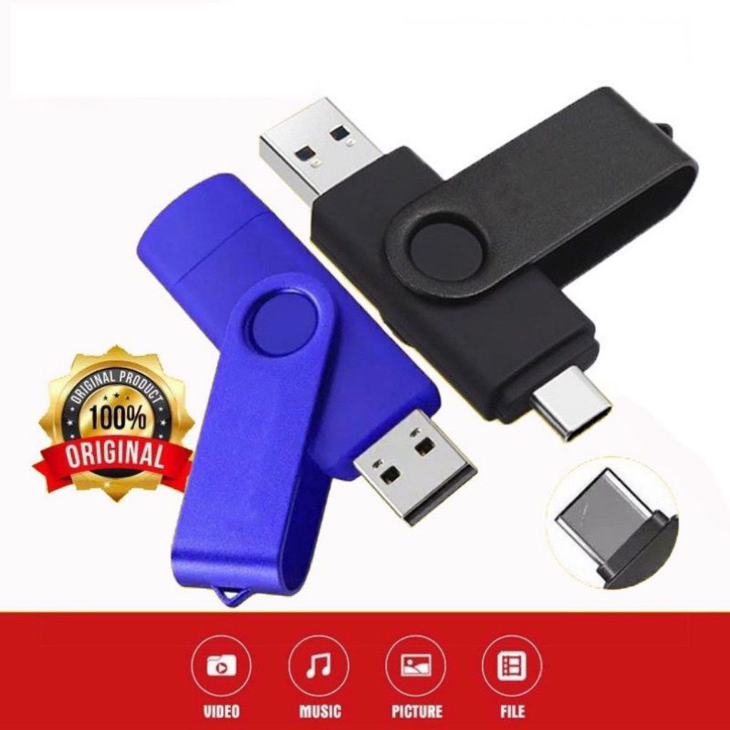 FLASHDISK OTG TYPE C USB 32GB/64GGB/128GB FLASH DRIVE ULTRA DUAL USB 3.1 Flashdisk hp dan laptop