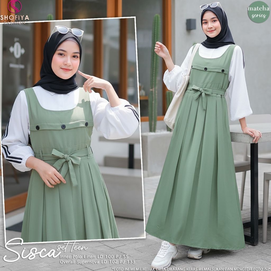 Sisca / Naomi dress remaja overall + inner ori shofiya
