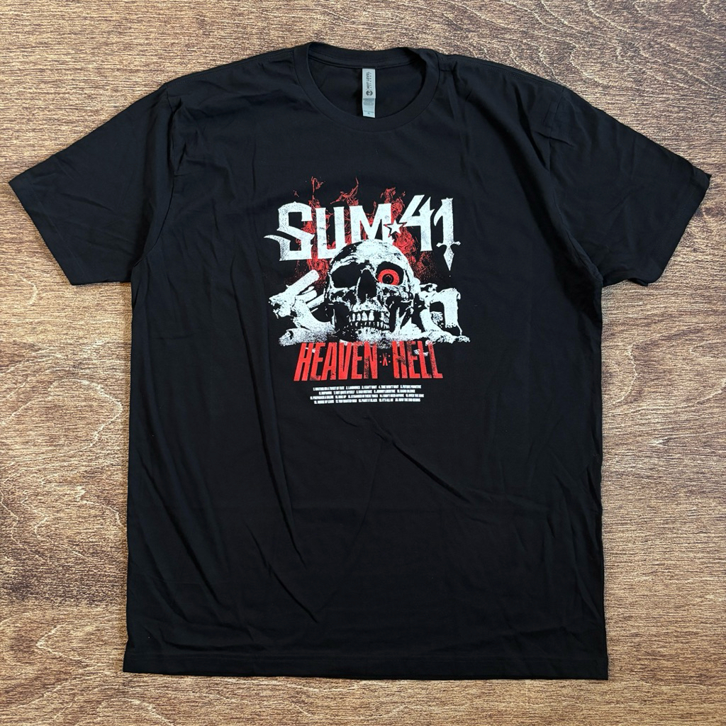 EXCLUSIVE KAOS BAND OFFICIAL SUM-41 HEAVEN x HELL SKULL BLACK ORIGINAL MERCHANDISE