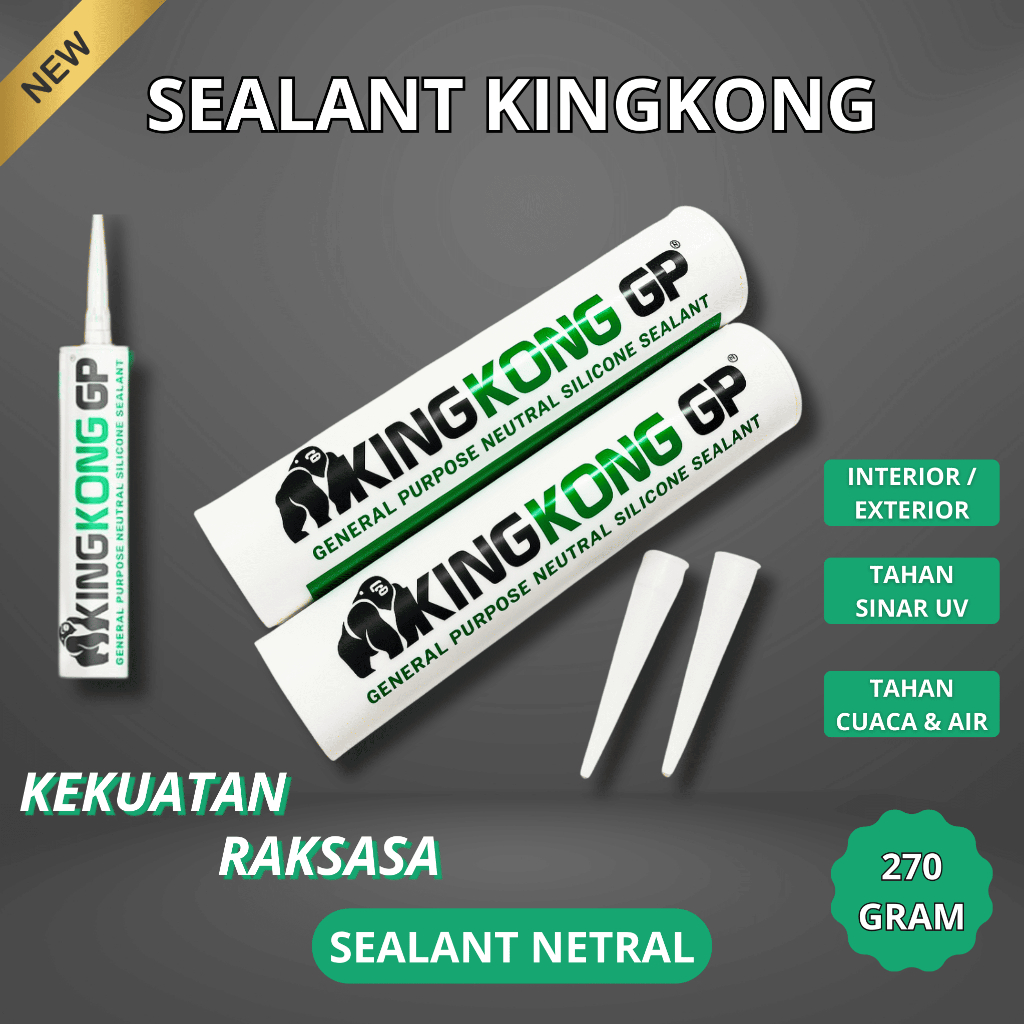 Lem Sealant Tabung Botol KINGKONG NETRAL Perekat Bangunan Pintu Jendela/LEM SEALANT NETRAL