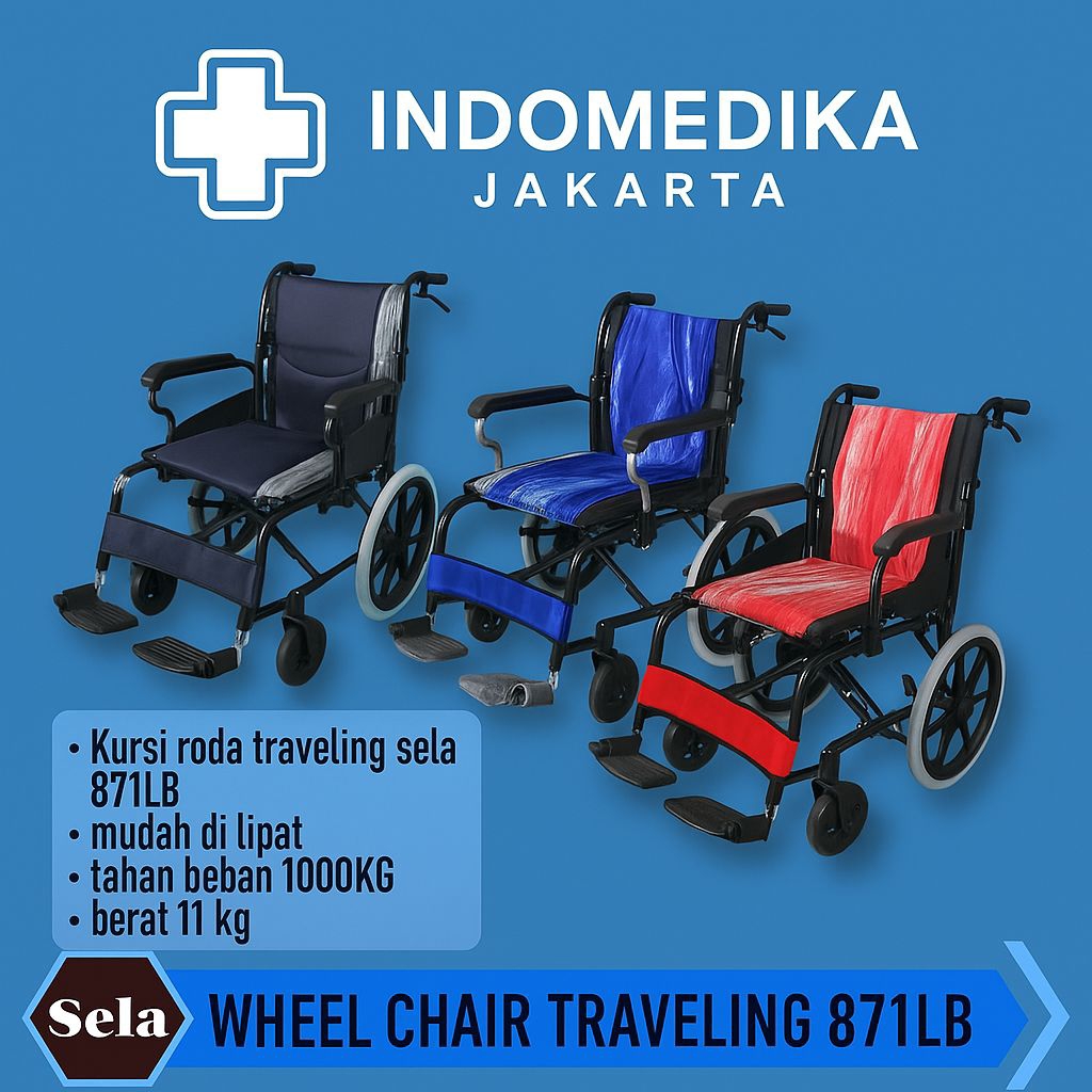 Kursi Roda Traveling / Kursi Roda Sella 871/  Kursi roda Lipat / Wheel Chair Traveling / Kursi roda 