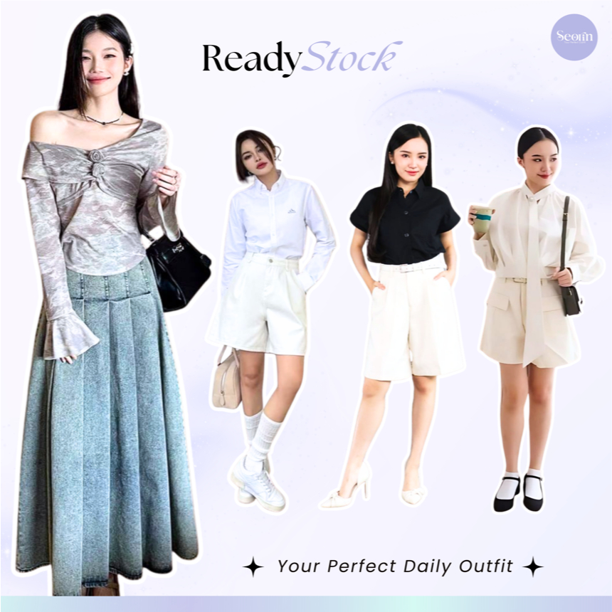 READY STOCK // Style Pants Simple and Casual Daily Outfit Collection / Rok Jeans Celana Pendek Wanit