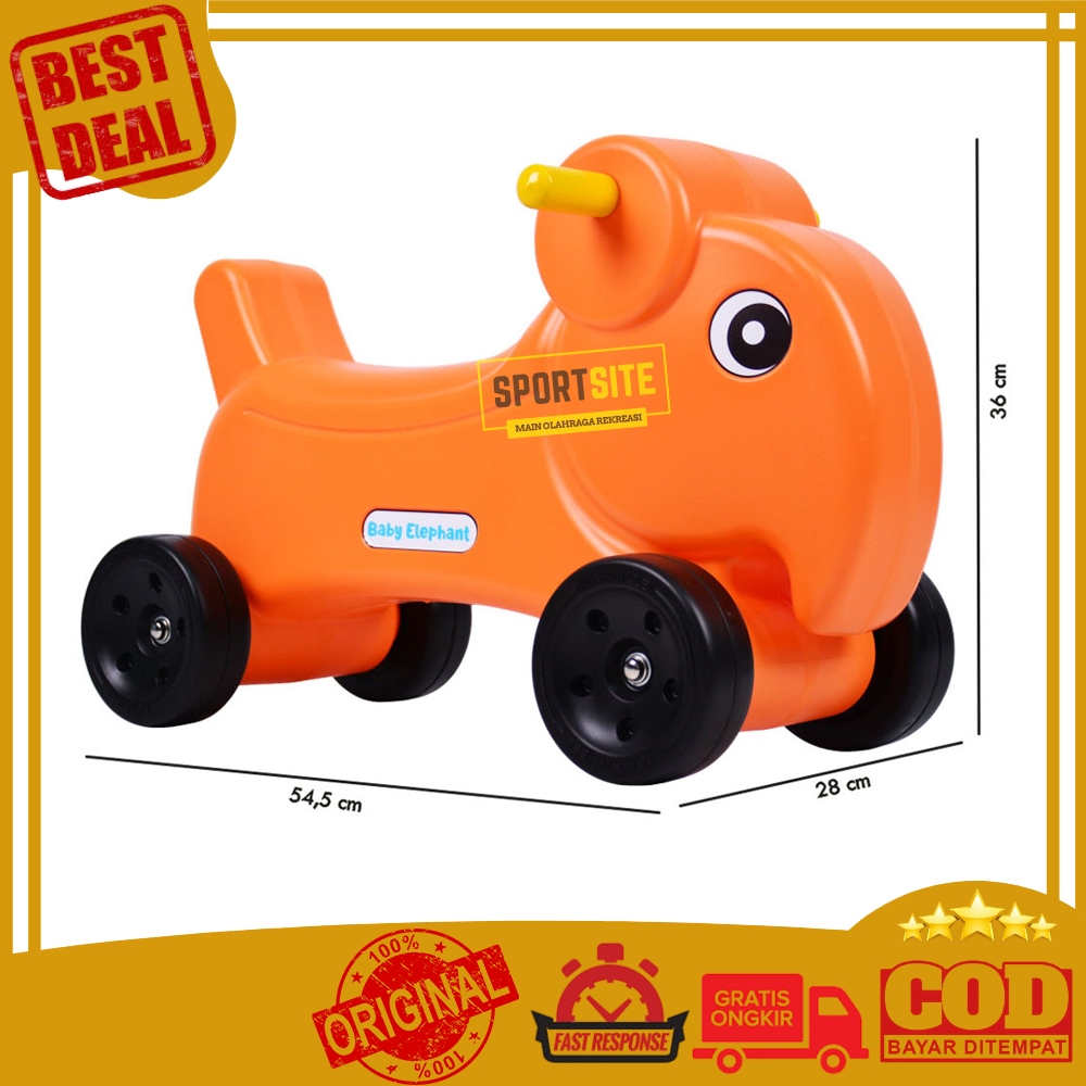 Labeille Balance Mini Bike Baby Elephant KC 178 Sepeda Roda Empat Ride On Bermain Mainan Rekreasi Ol