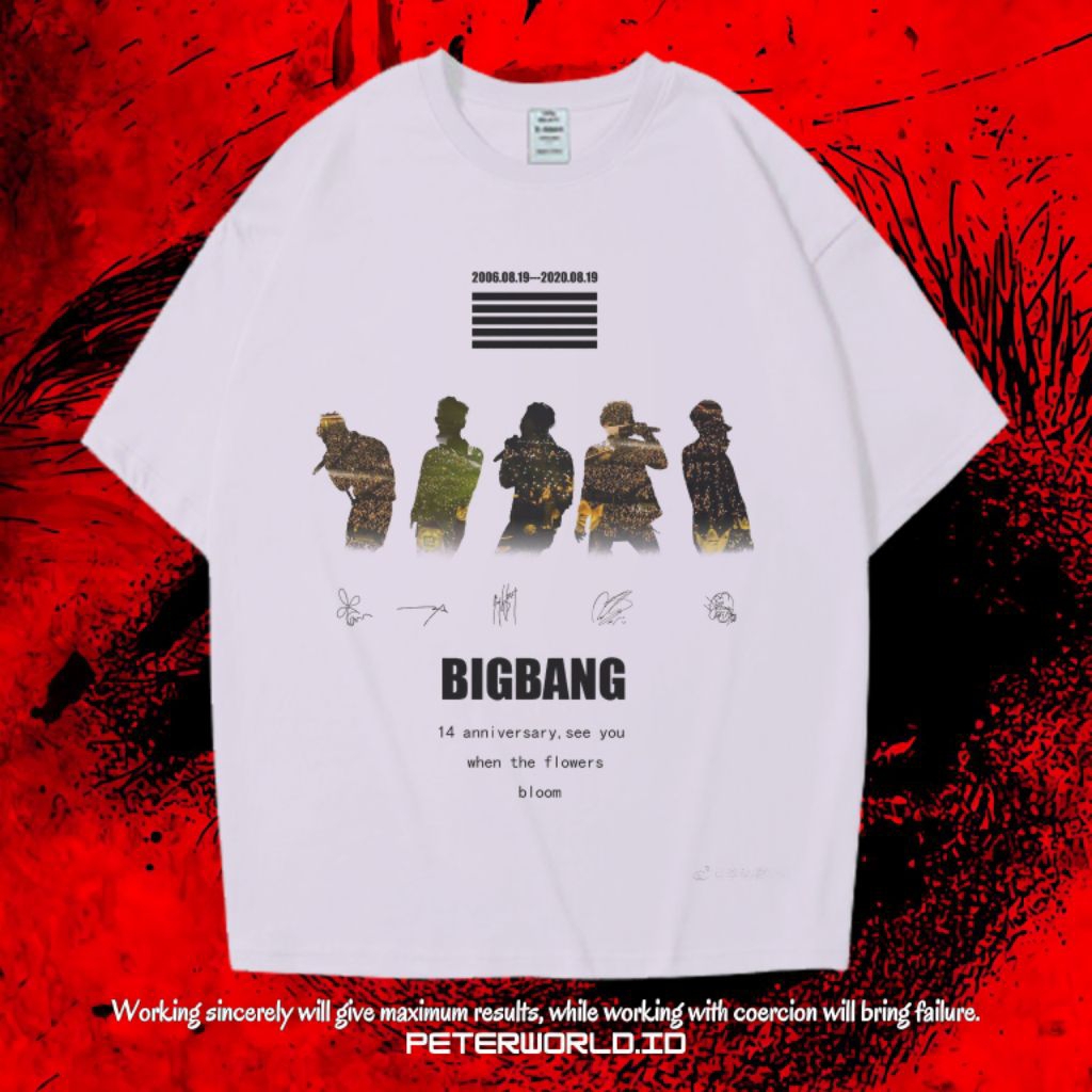 Kaos Bigbang Oversize White Vintage Tee | Kaos Oversized | Kaos White | Oversized T shirt | PETERWOR
