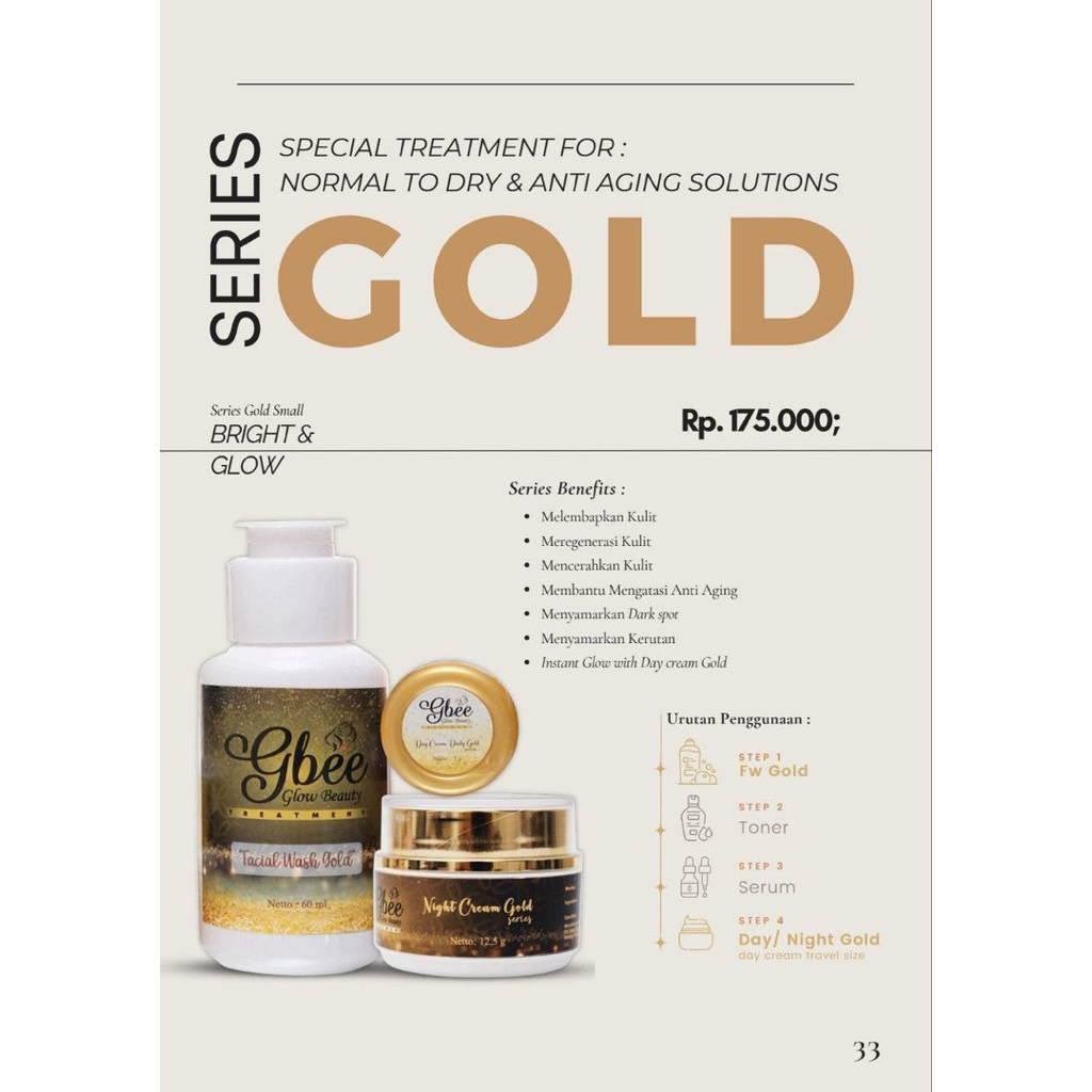 Gbee Glowbeauty paket kinclong gold small/paket skincare kinclong gold small