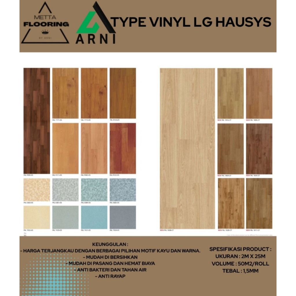 Karpet Vinyl LG Hausys Palace tebal 1,5mm I Vinyl per roll 50m2