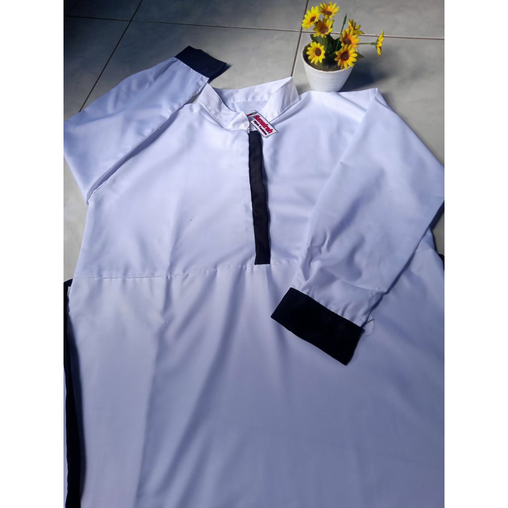 tunik santri putri/tunik warna putih/tunik toyobo premium/baju tunik wanita /atasan santri putri ter