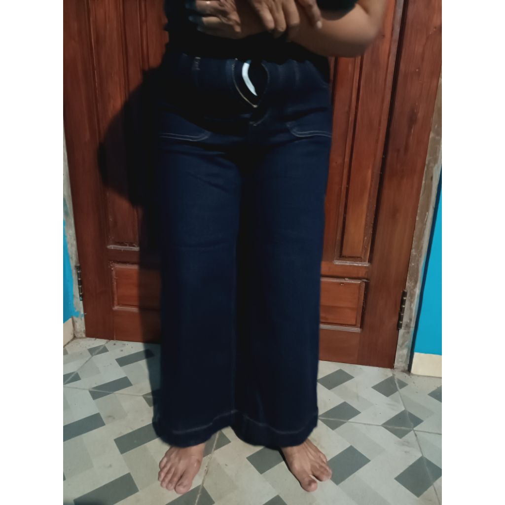 PL CELANA kulot jeans loose pants wanita super jonggol warna hitam