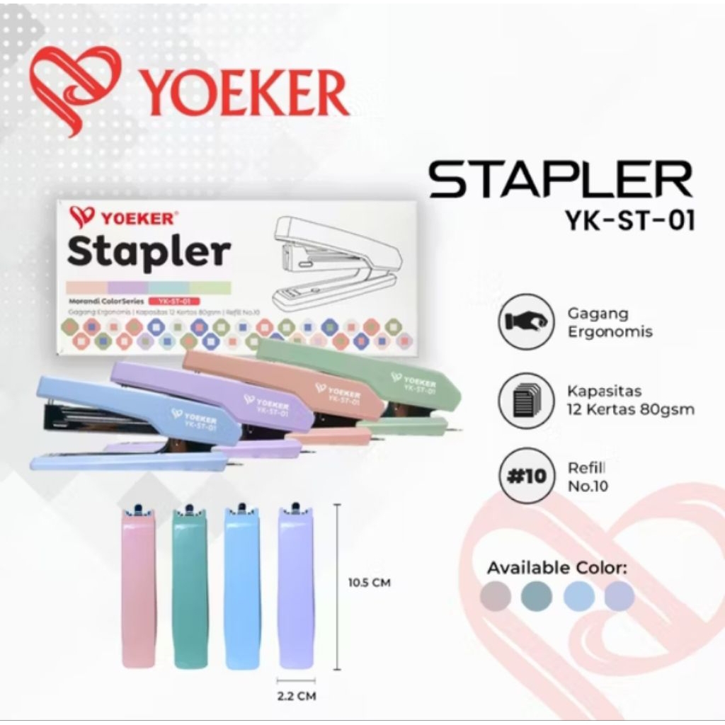YOEKER STAPLER | STEPLES SERBAGUNA | STEPLES TBAL | STEPLES  REFIL NO. 10