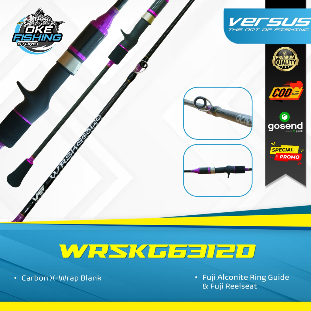 Rod Joran Pancing Versus WRSKG 6310 PE 2-4 – Spiral Guide Fuji, Hollow Carbon, Slow Jigging Overhead