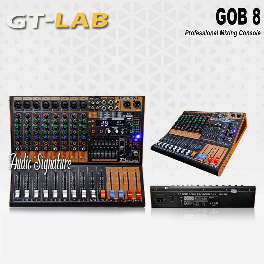 Mixer 8 Channel GT LAB GOB 8 | GOB8 USB Bluetooth Double Equalizer Original