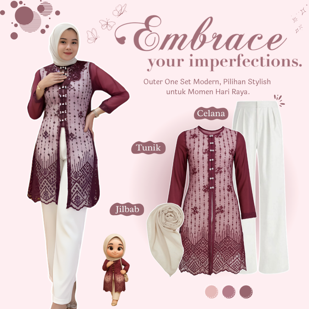 Outfit Kondangan Style | Lebaran Series | OOTD Kekinian | Style | Tunik + Celana + Hijab - BU206N