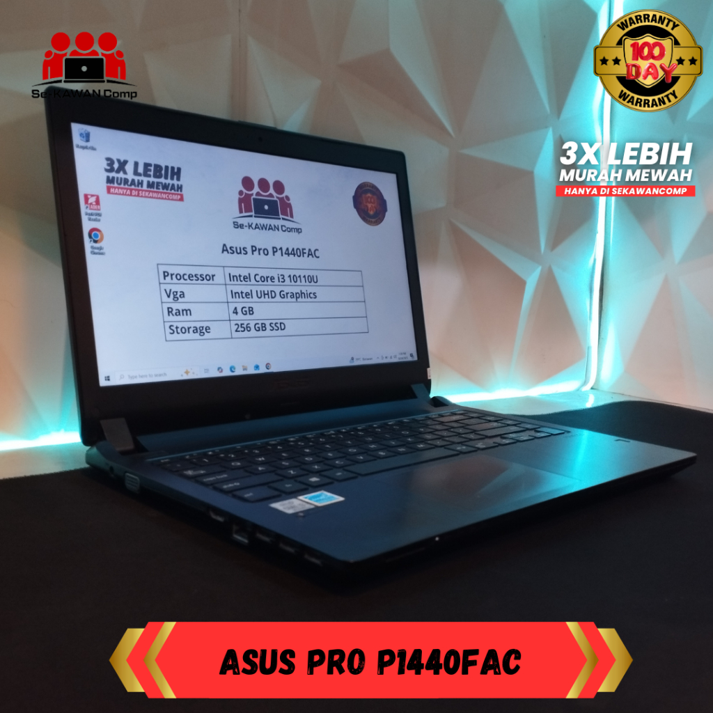 LAPTOP ASUS PRO P1440FAC SSD 256 BERGARANSI