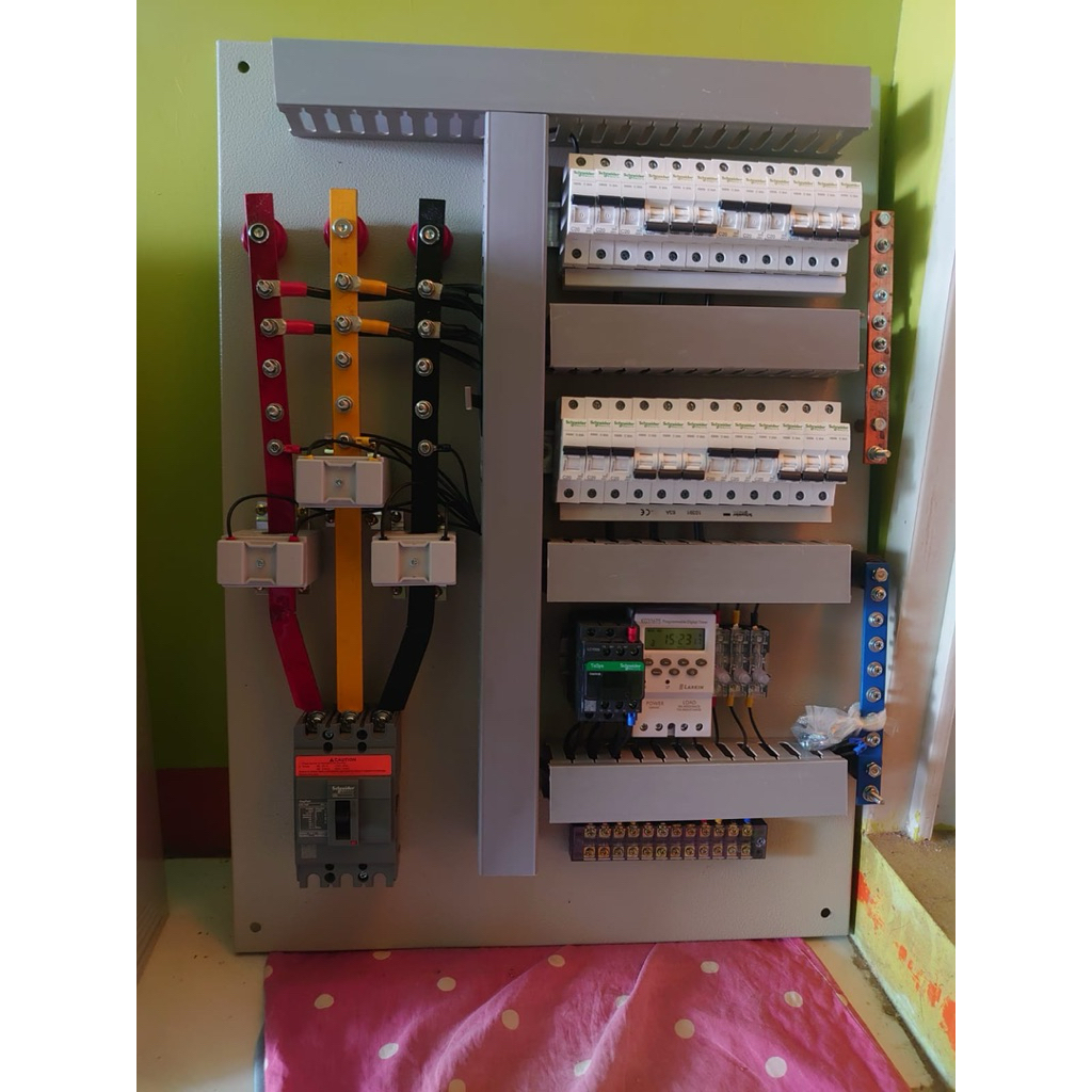 LISTRIK PANEL CUSTOM KABEL MCB SCHNEIDER GROUPING PHASE 1 PHASE 2 PHASE 3