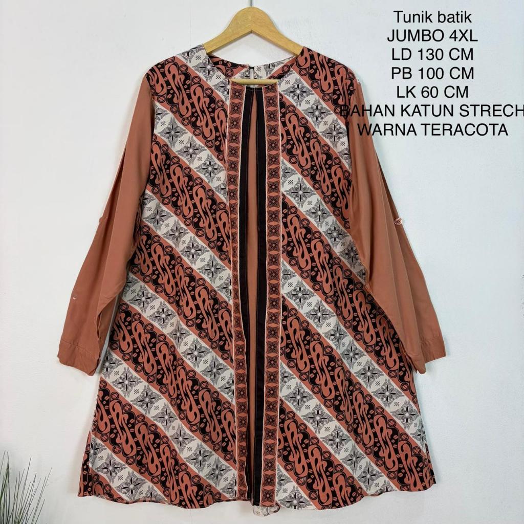 Tunik Batik Jumbo Ld 130 Cm Model Kekinian - Naila Tunik