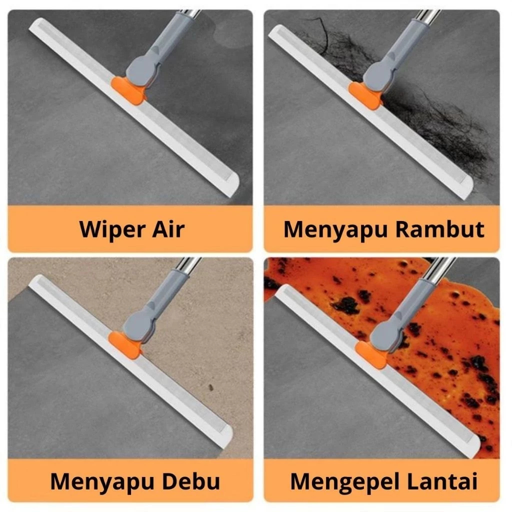 SAPU WIPER PEMBERSIH LANTAI 3 IN 1 -- SAPU KARET PEL LANTAI - SAPU SEROKAN AIR LANTAI