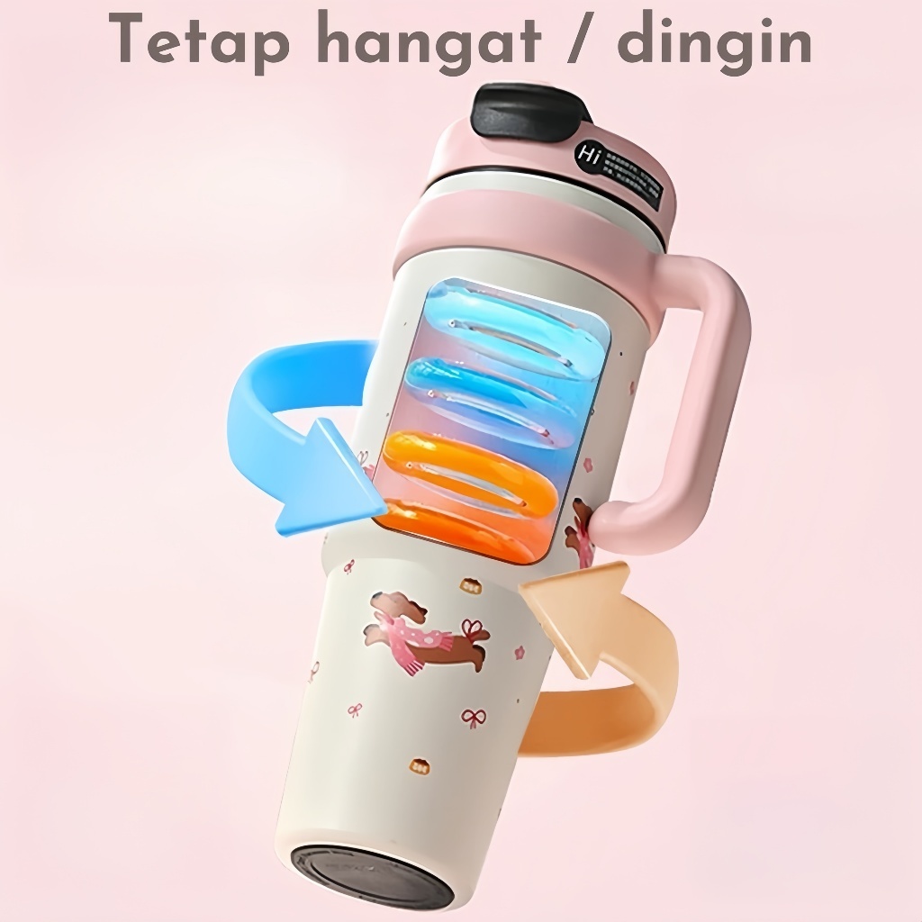 tumbler stainless botol minum aesthetic Gelas Es Berkapasitas Besar 1000ml dari Baja Tahan Karat 316