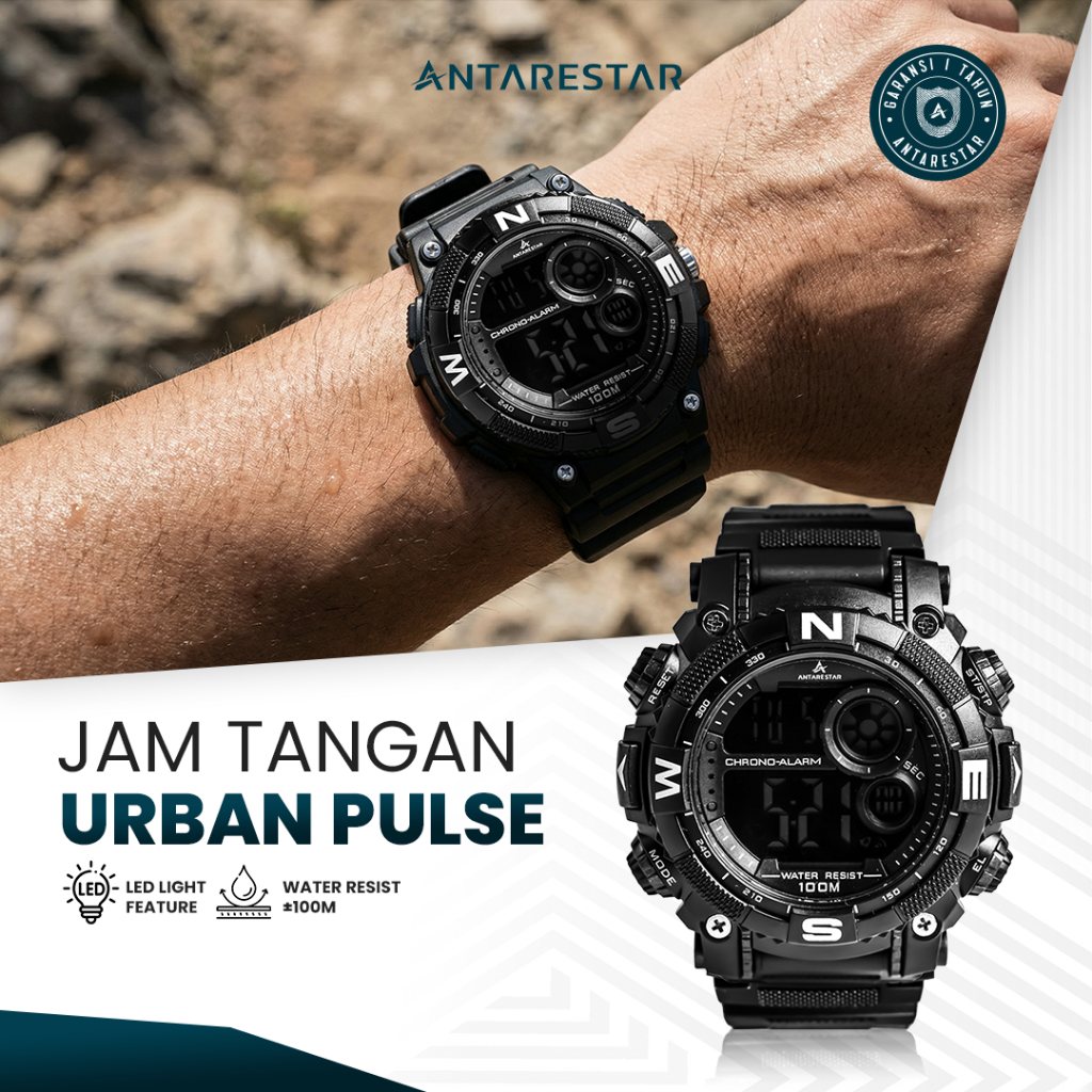 ANTARESTAR Official - Jam Tangan Urban Pulse Jam Tangan Pria Wanita Waterproof Jam Tangan Outdoor
