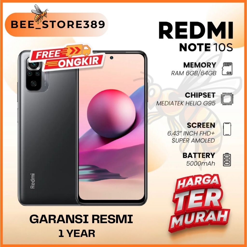 Xiaomi Redmi Note 10s 8/128GB / 6/128GB 6/64GB GARANSI RESMI 1 Tahun