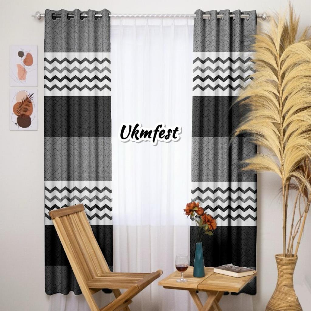 Gorden Jendela Gorden Pintu Minimalis Polos Bahan Katun Jepang Polymikro