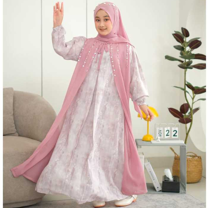 [ALTAIR KIDS] Senandung Dress Kids Gamis Anak Armani Silk Import Gamis Anak Motif Premium Ori Falish