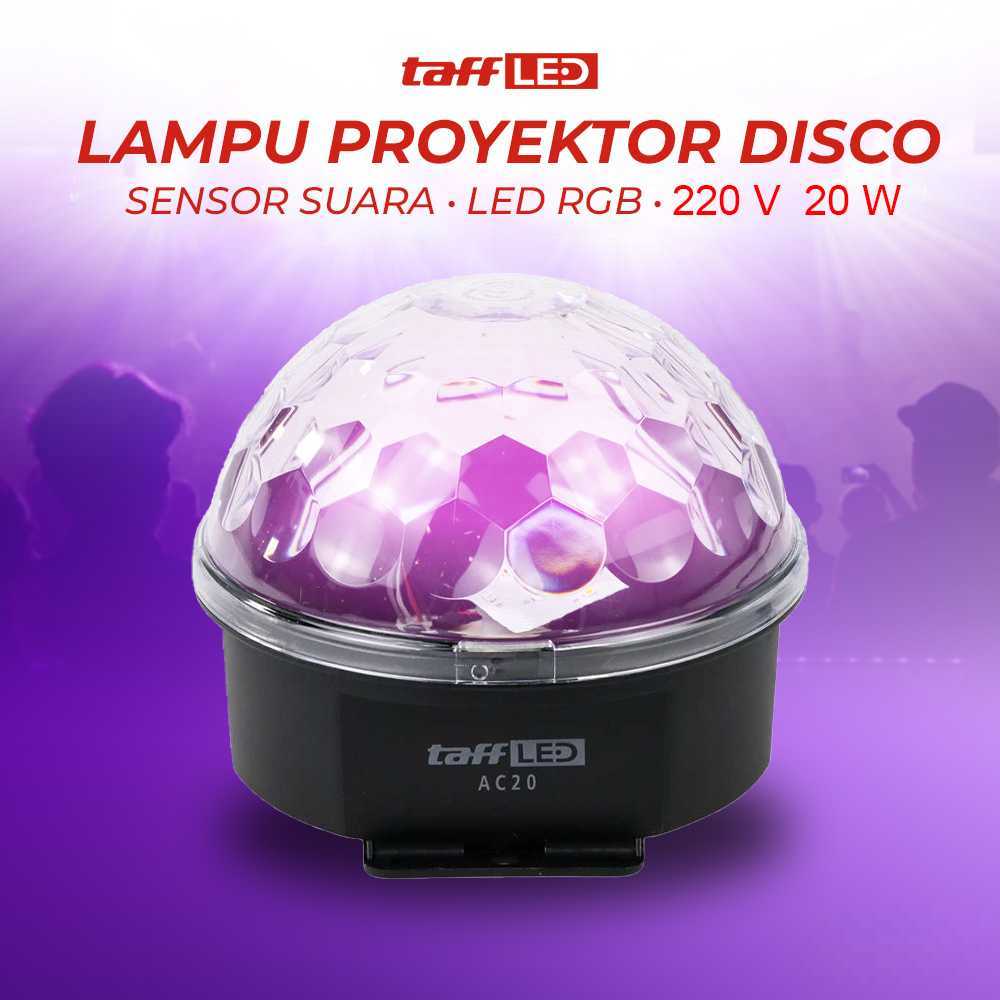 TaffLED Lampu Proyektor Disco Sensor Suara LED RGB 220V