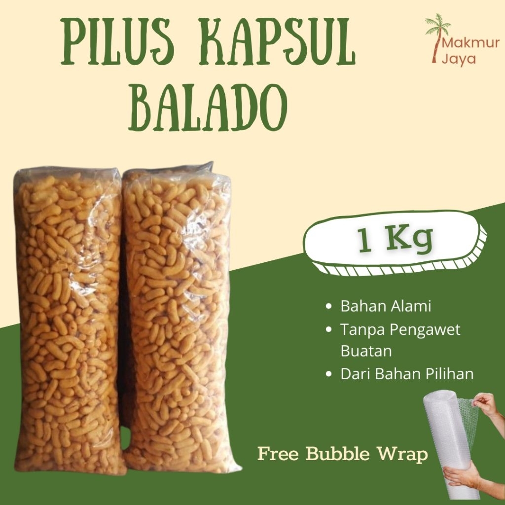 1 Kg Pilus Lartus Bangkok Pedas /Pilus Rujak Pedas/ Pilus Kapsul Balado