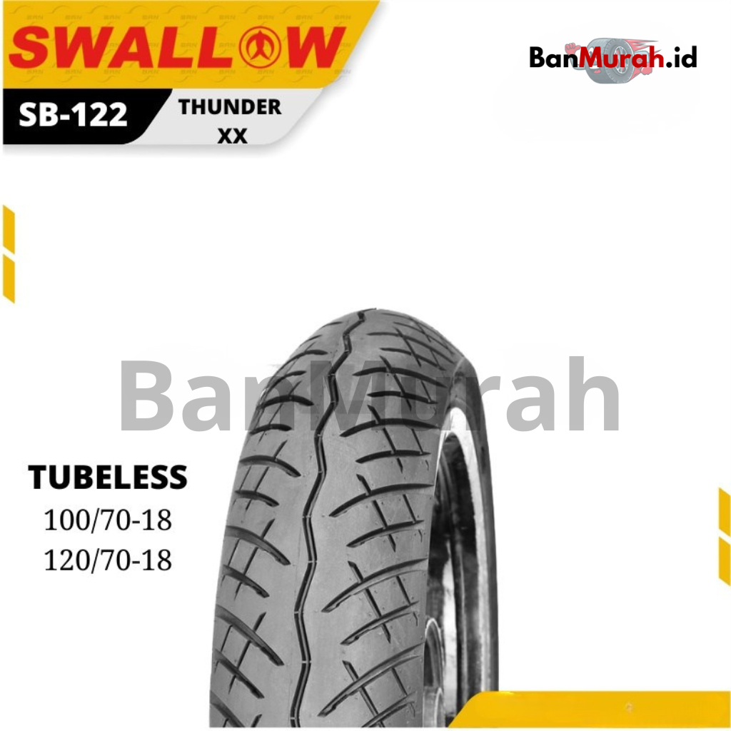 Ban Luar Sepeda Motor Swallow SB-122 THUNDER XX 100/70 120/70 Ring 18 Tubeless