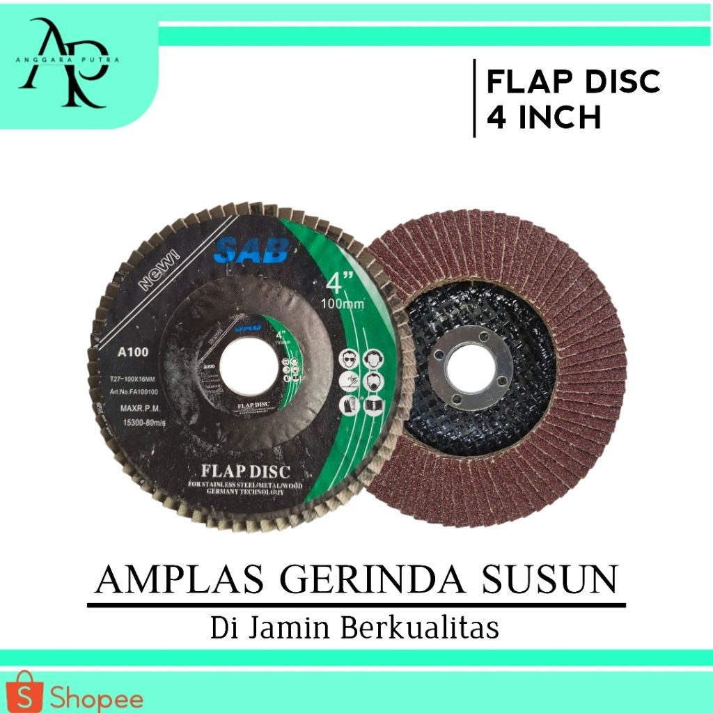 Amplas Mata Gerinda Susun Flap Disc 4" Merek SAB