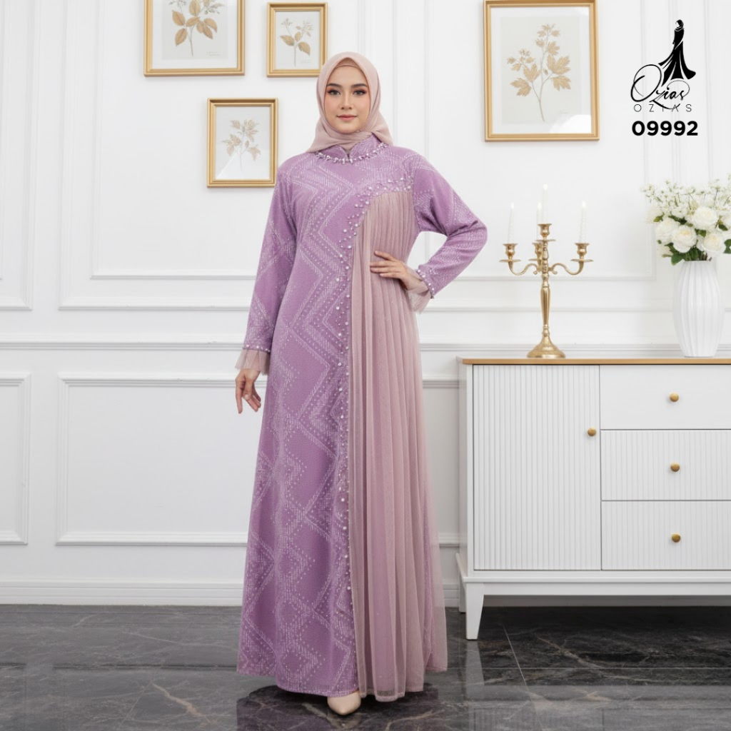 Ozias - Gamis Brokat Inaya 09992 | Gamis Brokat Premium | Gamis Kondangan Remaja Dewasa
