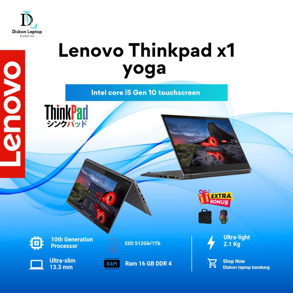 Lenovo Thinkpad x1 yoga Intel core i5 Gen 10 2 in1/L13 yoga/x390 yoga/x380 yoga/370 yoga original ba