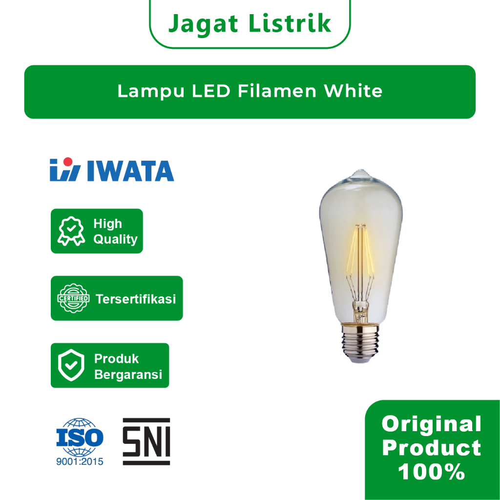 Iwata Lampu LED Dop Filamen 4Watt 6Watt Putih & Kuning Lampu Kafe