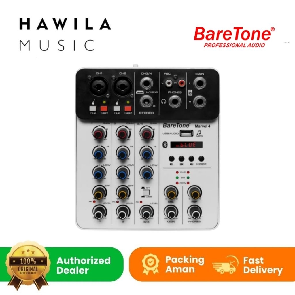 Mixer Audio Baretone Marvel 4 Profesional Mixer 4 Channel Original