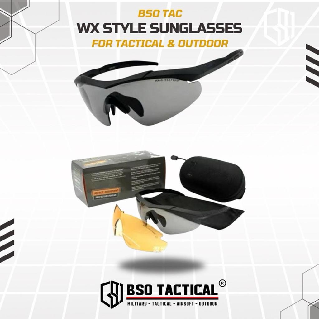 Kacamata WX Tactical Series Outdoor Eyewear Sunglasses 3 Lens