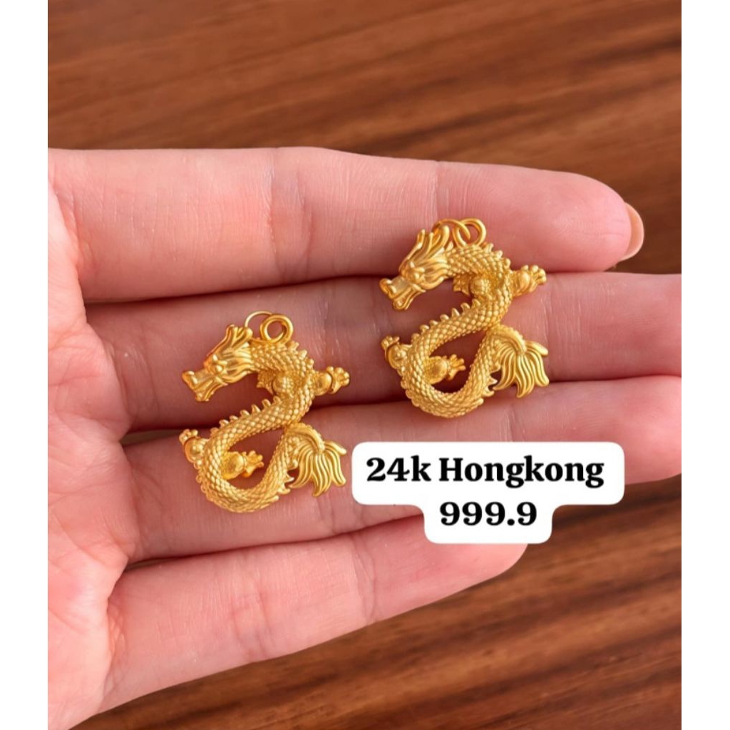 Liontin Naga Emas Asli 24K Hongkong 999.9
