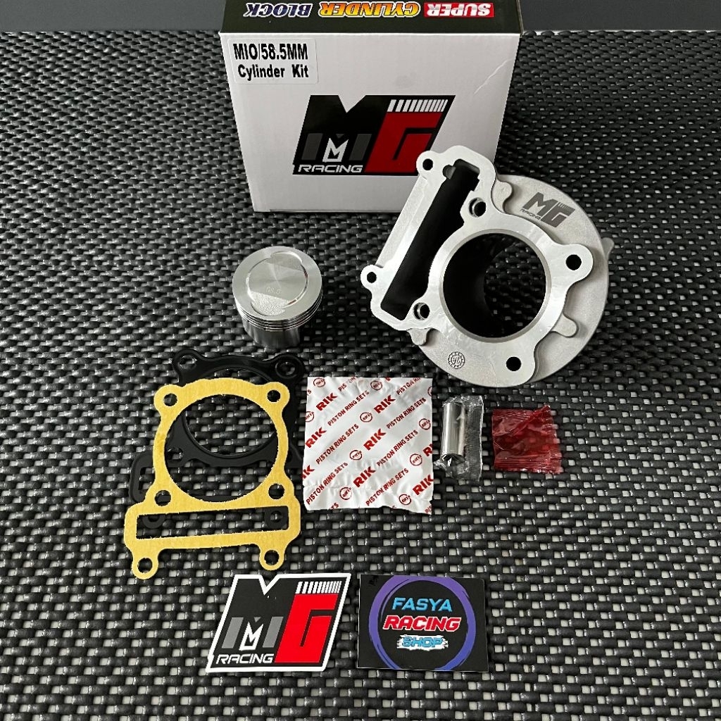 BLOCK blok KIT CASTING IRON+Ring RIK MIO,MIO J,MIOM3 Ukur 58,5  MG RACING