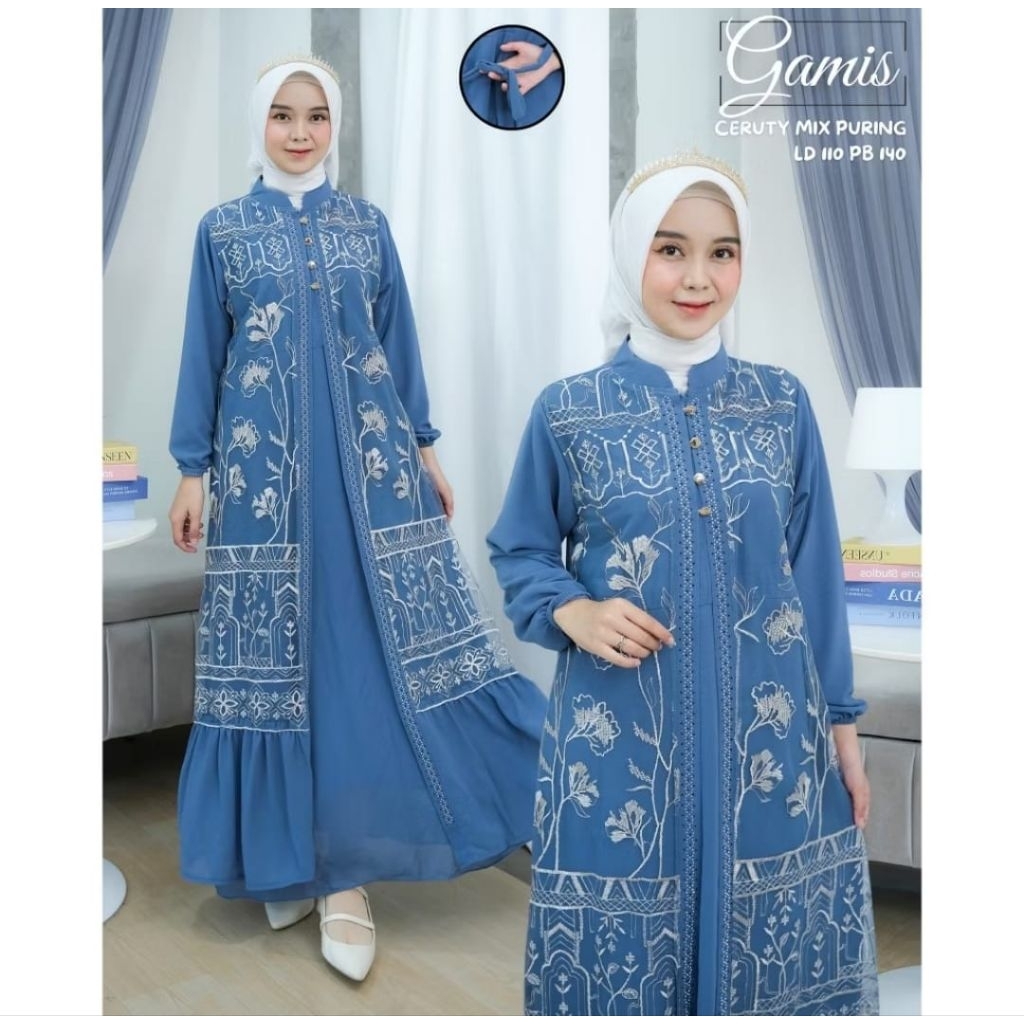 ByBO - Zahra Dress Gamis Brokat Wanita Kondangan Baju Lebaran  Terbaru