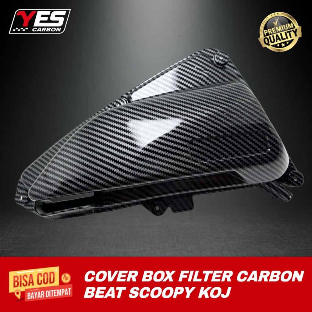 COVER TUTUP BOX FILTER BEAT DELUXE KOJ SCOOPY GENIO CARBON • Tutup Filter Beat Deluxe KOJ Carbon Kar