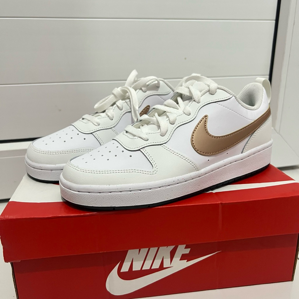 Nike Court Borough Low 2 White Metallic Red Bronze Shoes Sepatu