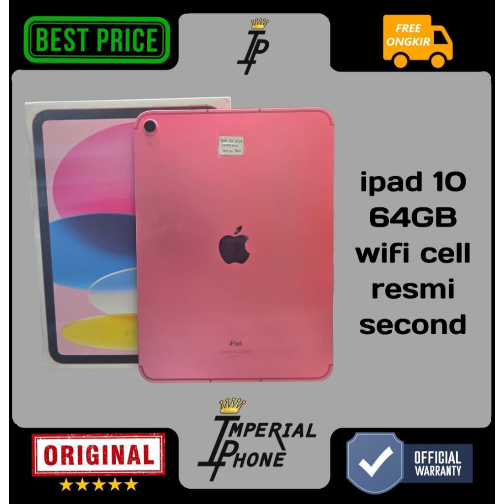 ipad 10 64gb wifi cellular resmi second