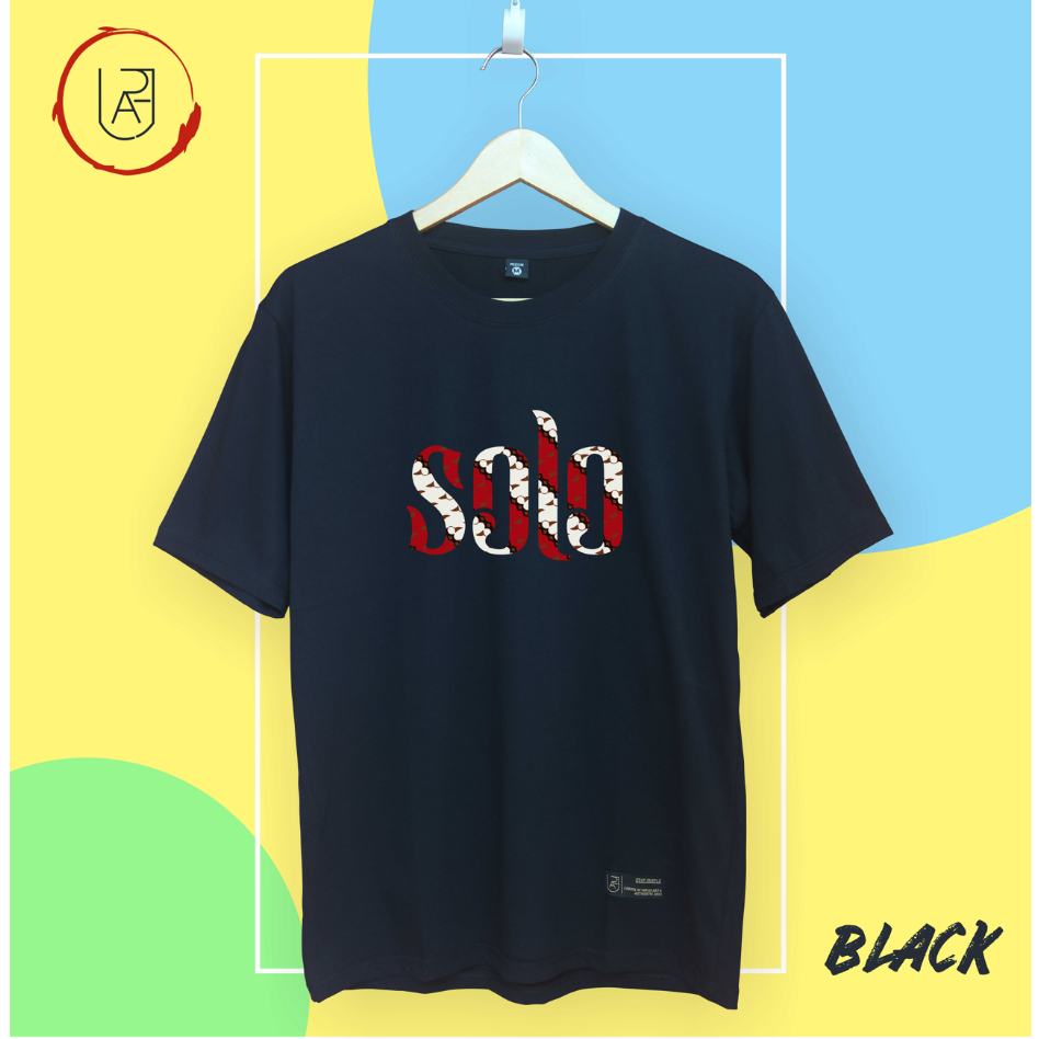 Lare Kaos Pria Cotton Combed Lengan Pendek Hitam Batik Solo Series LS06