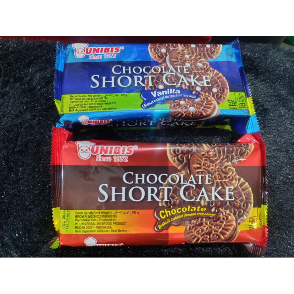 UNIBIS BISKUIT CHOCOLATE SHORT CAKE RASA COKLAT DAN VANILLA 192gr