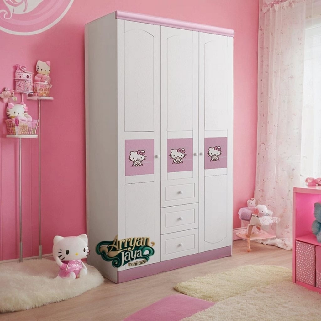 LEMARI PAKAIAN ANAK KARAKTER HELLO KITTY