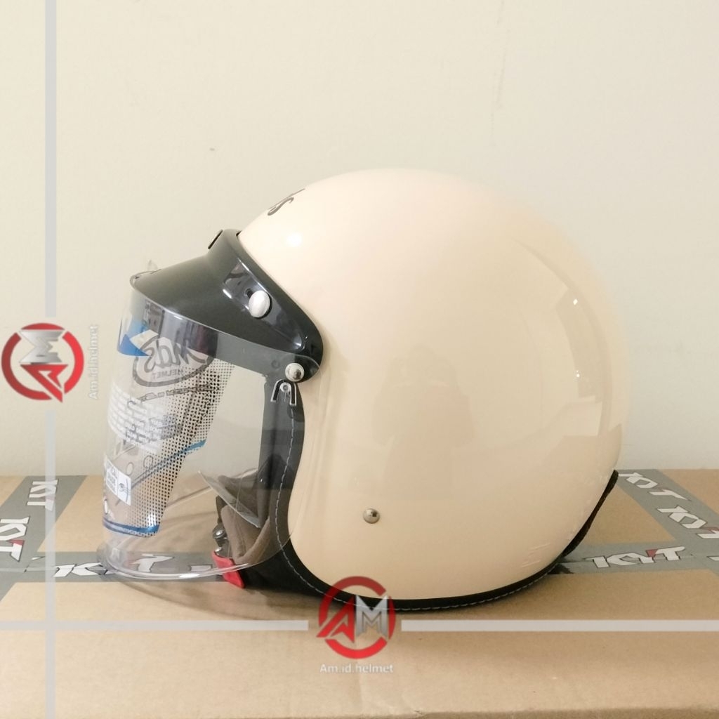 HELM MDS Z CLASSIC SOLID CREAM HALF FACE RETRO